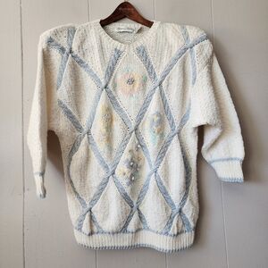 Marisa Christina Grandma Knit Cottagecore Knit Spring Sweater M